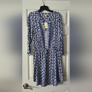 NWT Lucky Brand "Live In Love' Blue Dress Size Medium